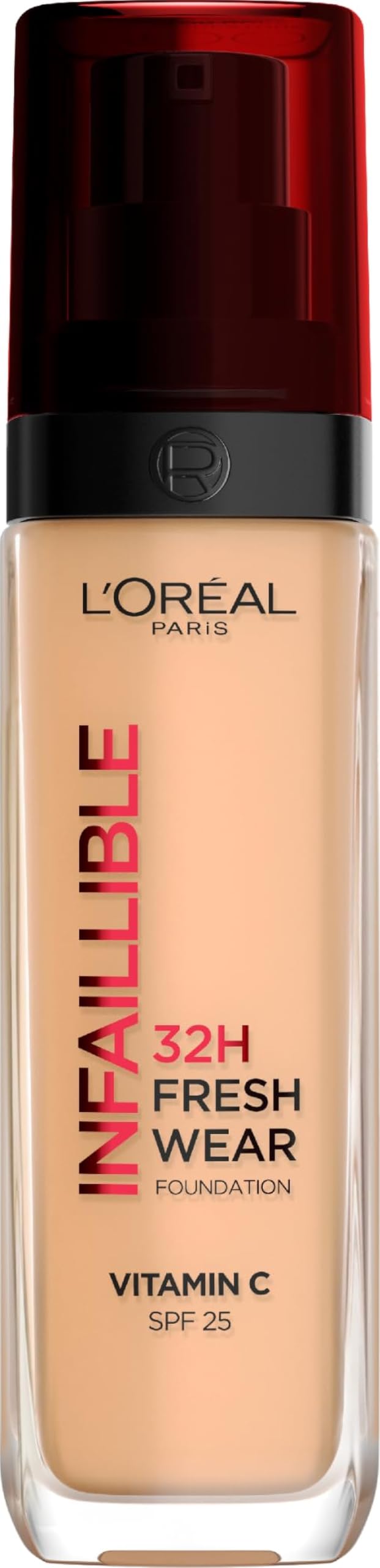 L'Oreal Paris Foundation, Infallible 32H Fresh Wear Foundation, longwear coverage, Radiant finish, Water, Sweat and Heat Resistant, Shade 200 Natural Linen, 9g
