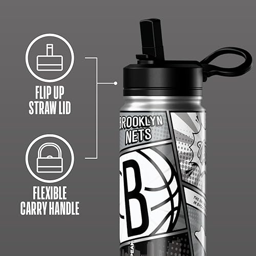 Miniatura 55 de Hydrapeak x NBA Los Angeles Lakers Botella de agua de 591 ml de acero inoxidable, botella deportiva con doble pared aislada con licencia oficial,