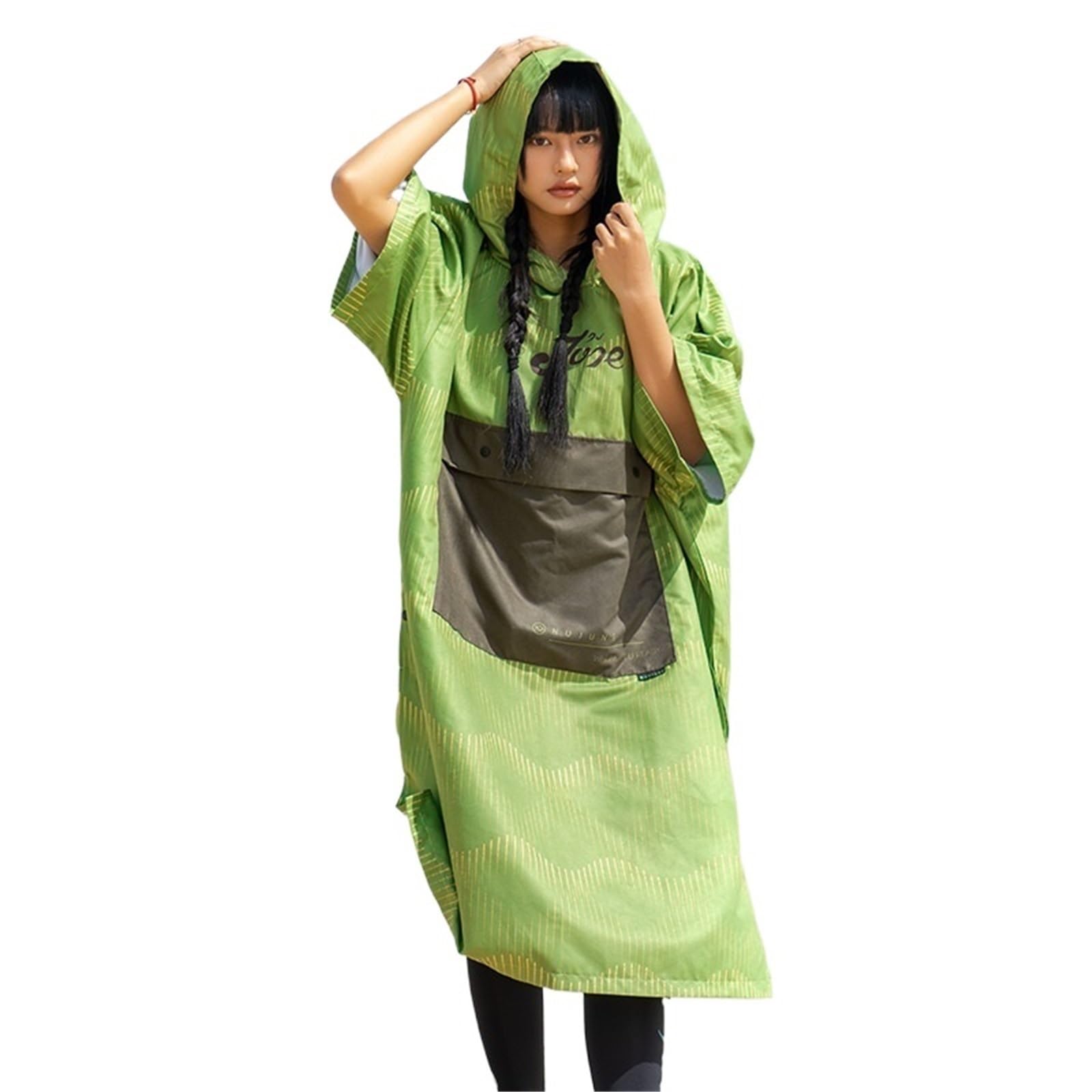 Poncho Surf Poncho de Surf con Capucha – Toalla Secado Rápido, Bata Playa Impermeable Bolsillo Grande, Ideal para, Buceo y Cambio