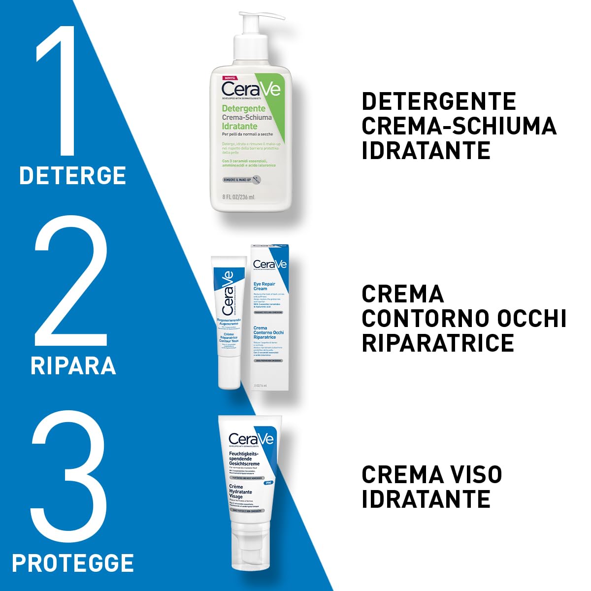 Cerave Crema Viso Idratante con Acido Ialuronico e Ceramidi 50Ml