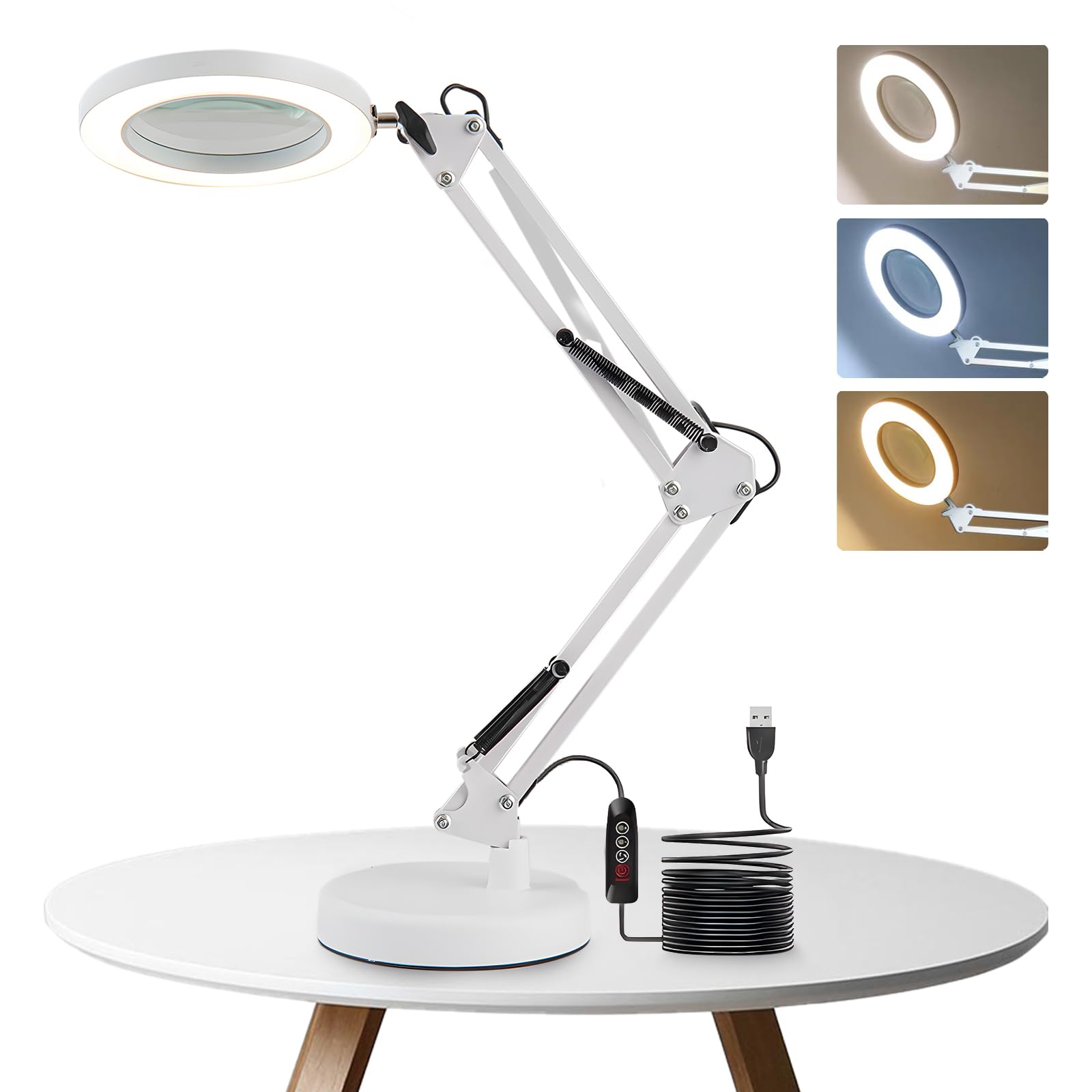 Lampada a LED con lente d'ingrandimento MAULmakro - MAUL: con morsetto