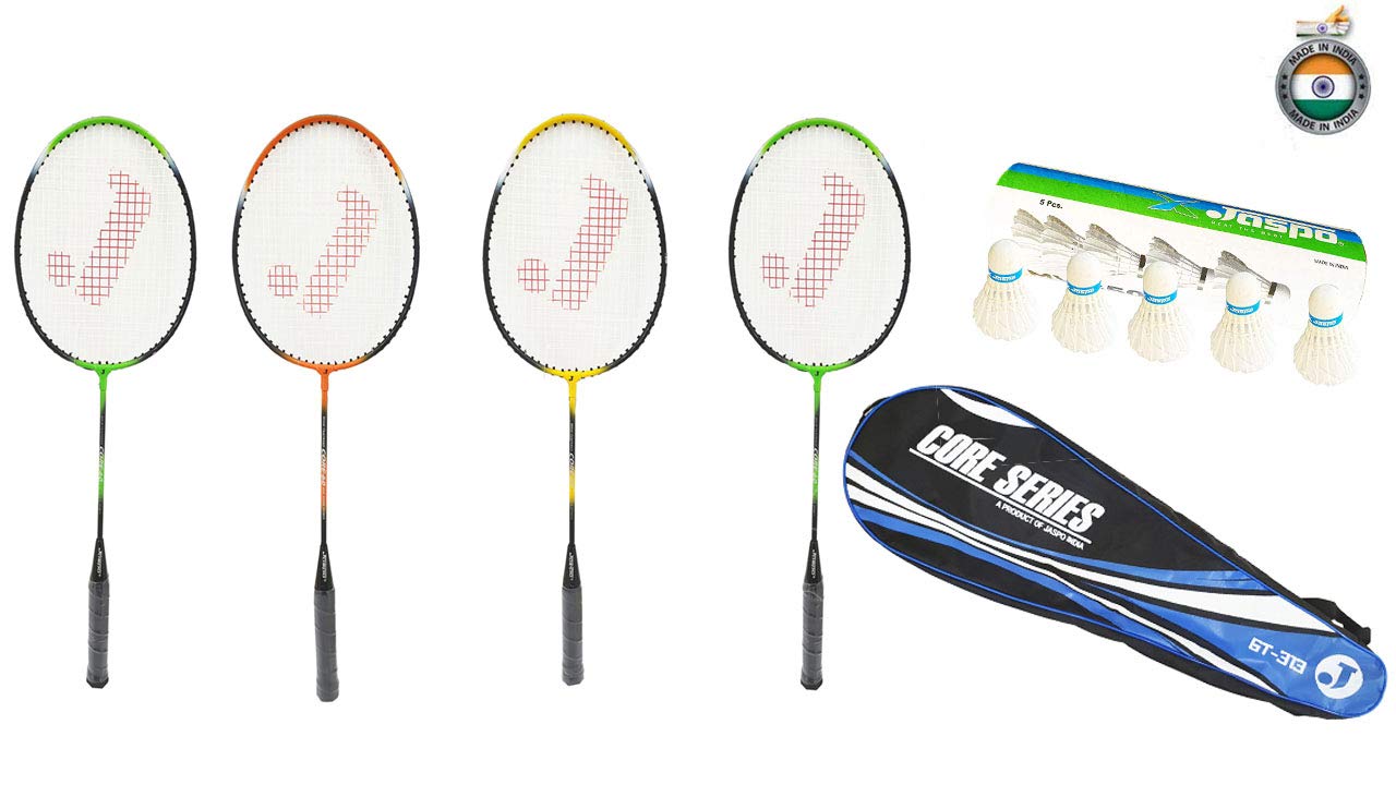 jaspo Core-JS-600 4 Aluminum Badminton Rackets, 5 Feather Shuttlecock, Badminton Bag- Multicolor (B07JKYQZ7X) Amazon Price History, Amazon Price Tracker