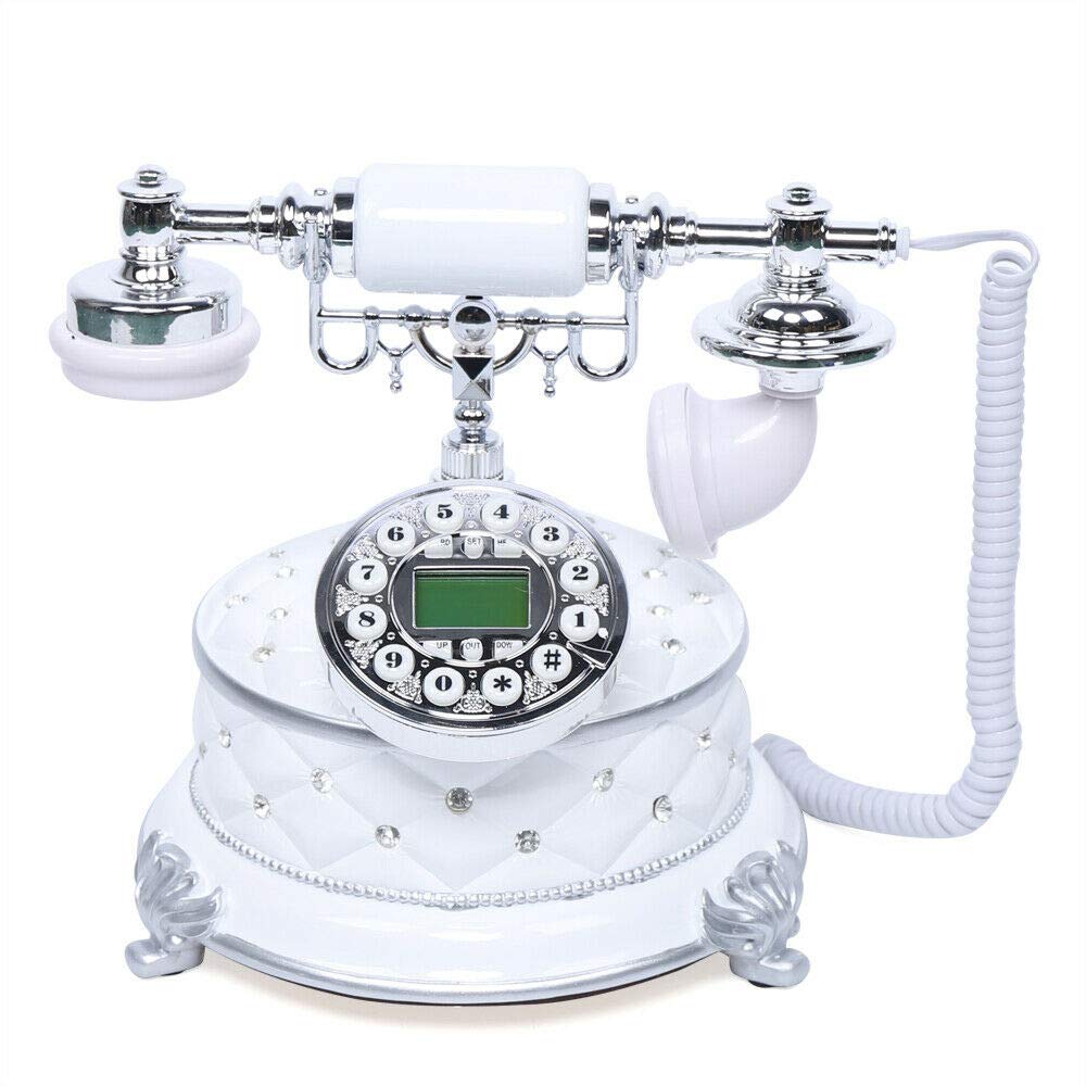 Retro Vintage Festnetztelefon Desktop Home Phone Haustelefon Nostalgie Tischdeko Klassisches FSK DTMF Display für Wohnzimmer, Schlafzimmer, Hotel