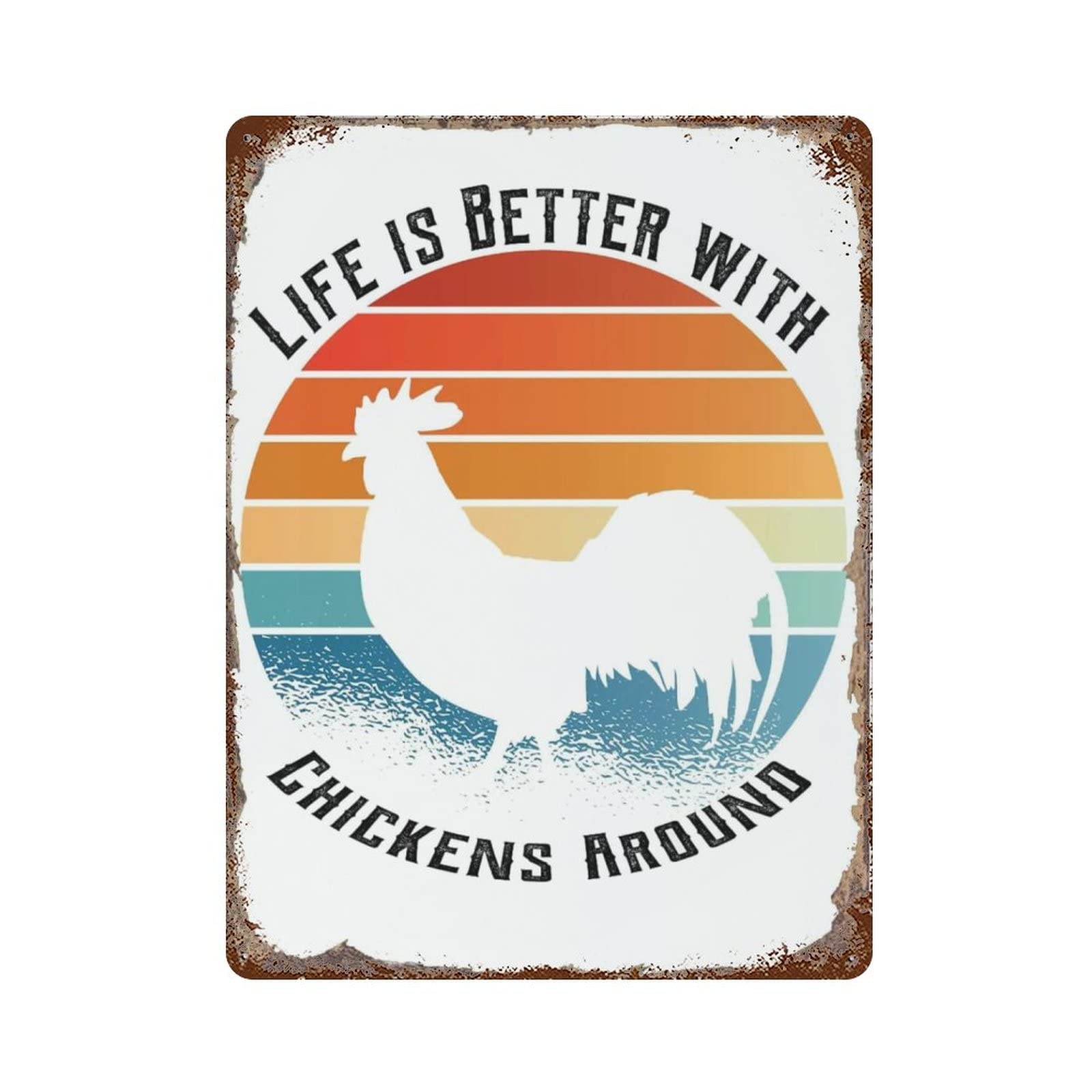 AOOEDM Funny Chicken Vintage Metal Sign Tin Sign for Home Bar Pub Kitchen Man Cave Tin Sign Wall Decor Poster Wall Plaque