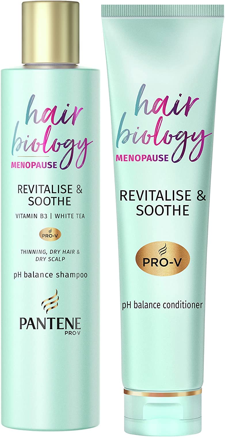 Pantene Menopause Shampoo & Conditioner, Hair Thickening, for Dry Hair and Scalp, Anti Hair Loss Care, Densifies Thinning Hair, Vitamin B3 & White Tea, Shampoo 250 ml, Conditioner 160 mlPantene Menopause Shampoo & Conditioner,…