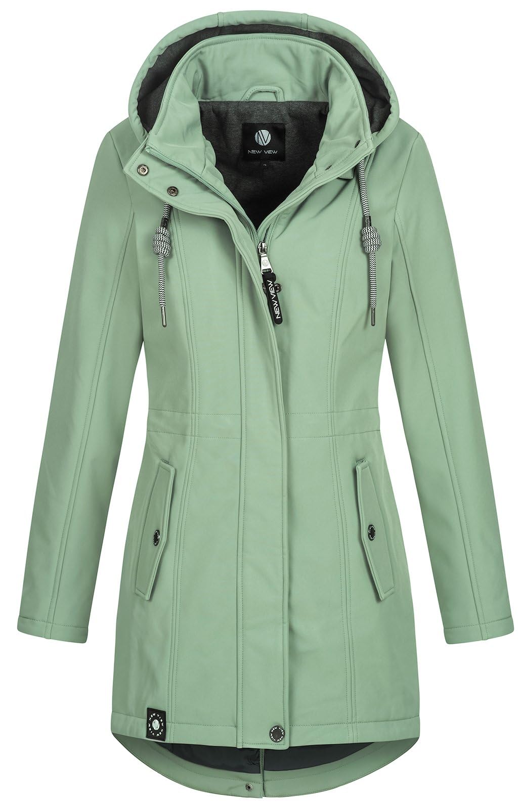 NEW VIEW Damen Softshelljacke wasserabweisender Parka mit Kapuze