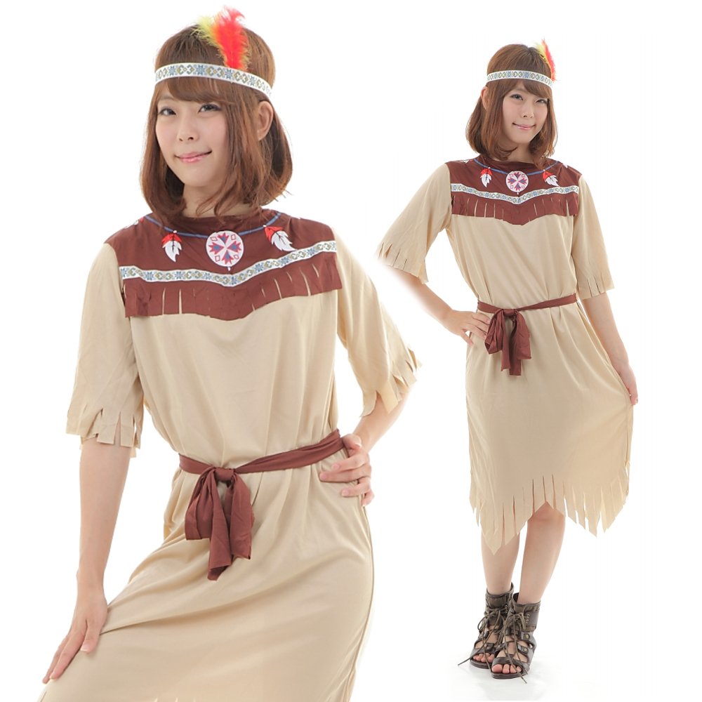 Amazon.co.jp: [monoii] インディアン コスプレ ハロウィン 衣装 民族