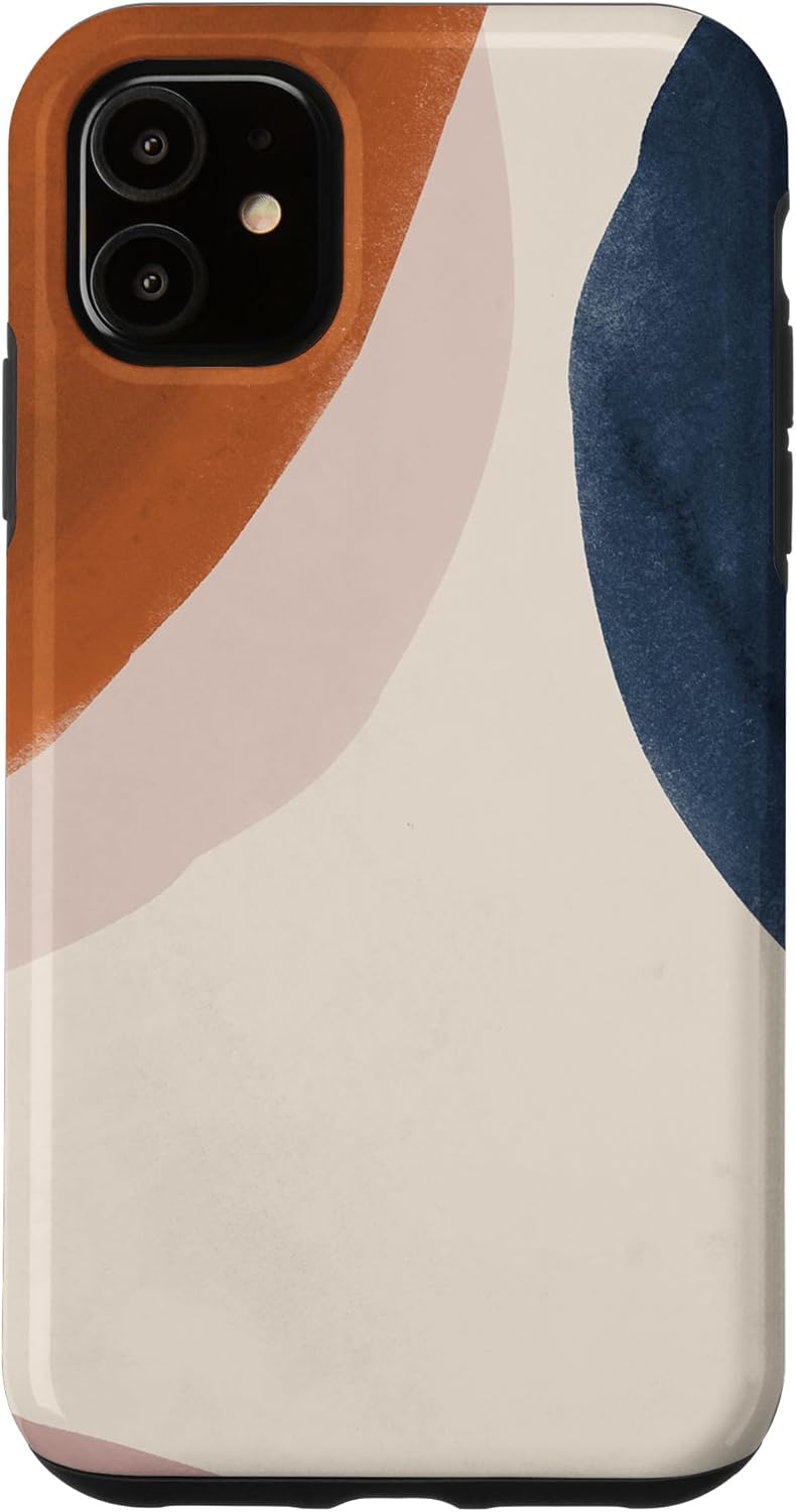 Minimal Blush Pink Abstract Shapes Watercolor Illustration Case for iPhone 12 Pro Max