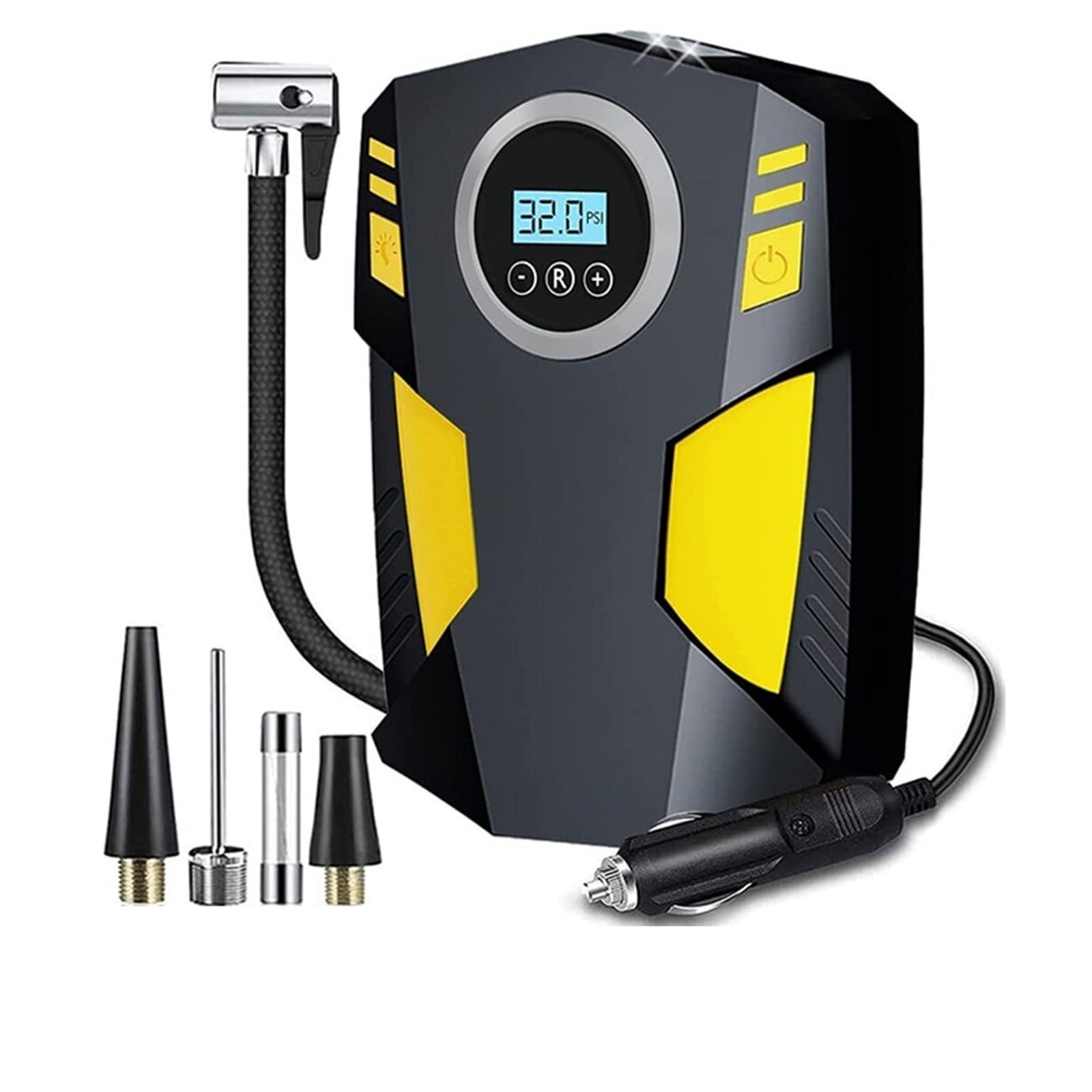 Compresores de Aire portátiles Inflador de neumáticos de Coche con Pantalla Digital, compresor de Aire portátil de 12V CC con luz LED Inflador Electrico