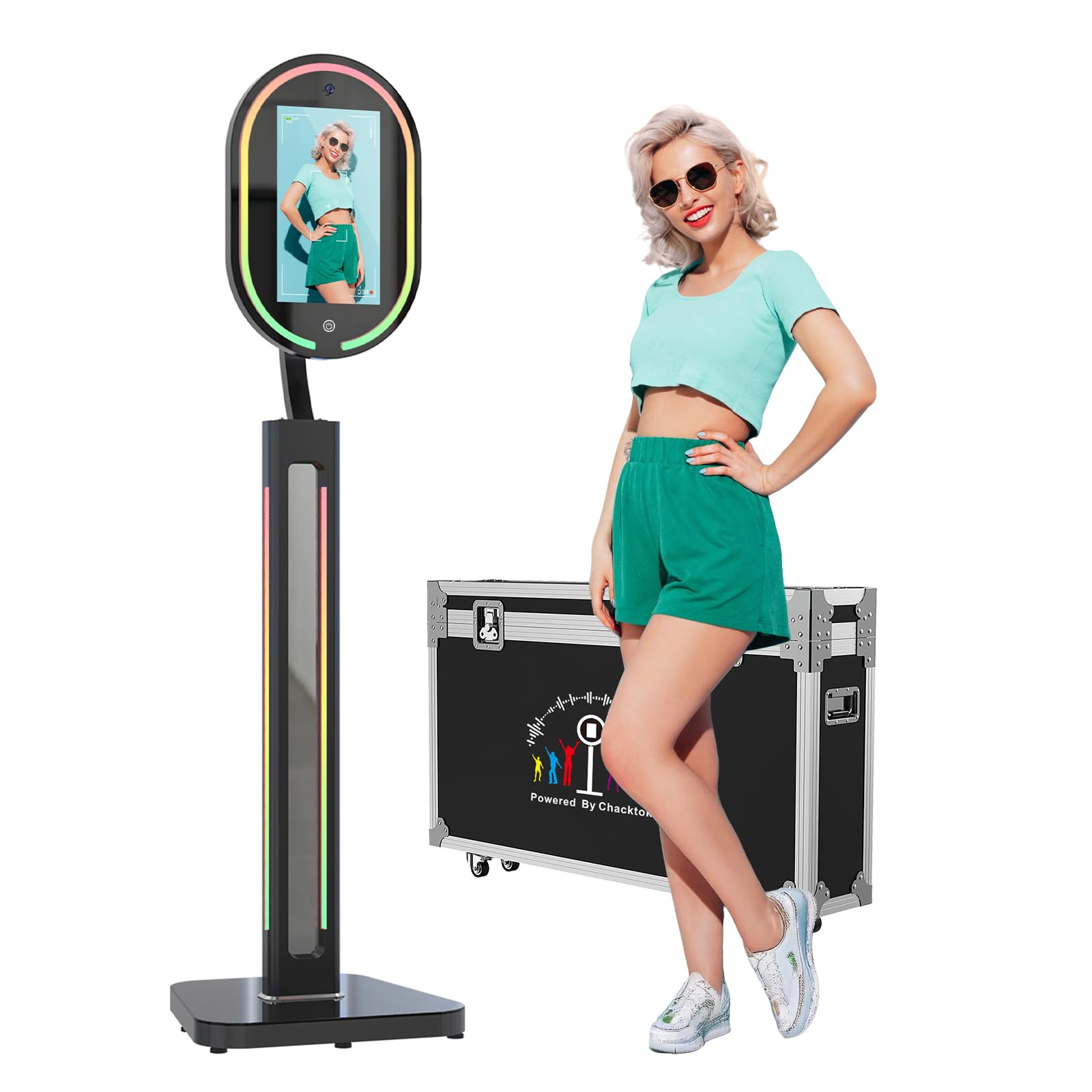 MWE Magic Mirror Photo Booth Touch Screen with 1200W Pixel 4K HD Camera