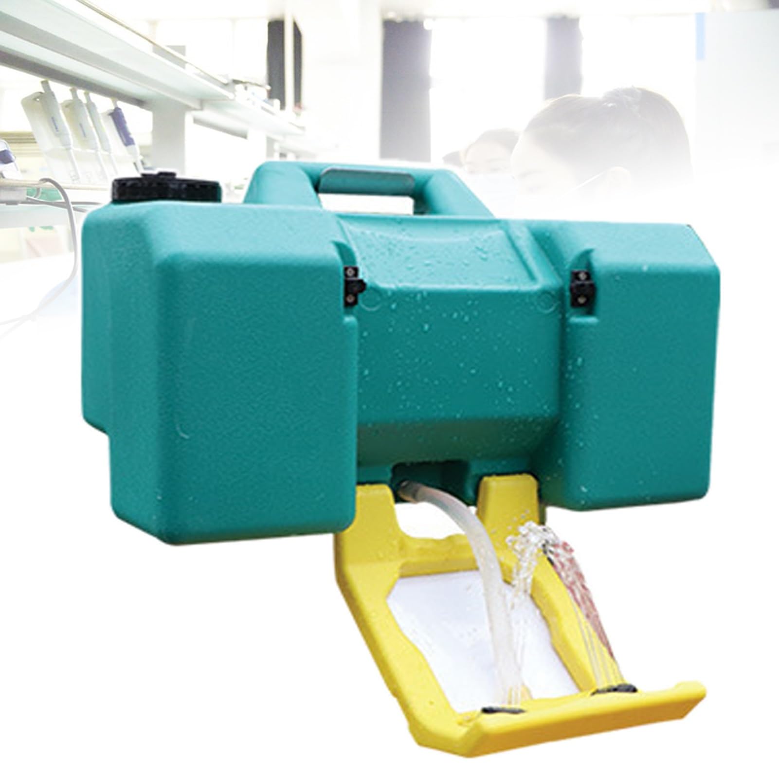 Station de lavage oculaire portable 8 Gal à double buse intégrée et grand réservoir