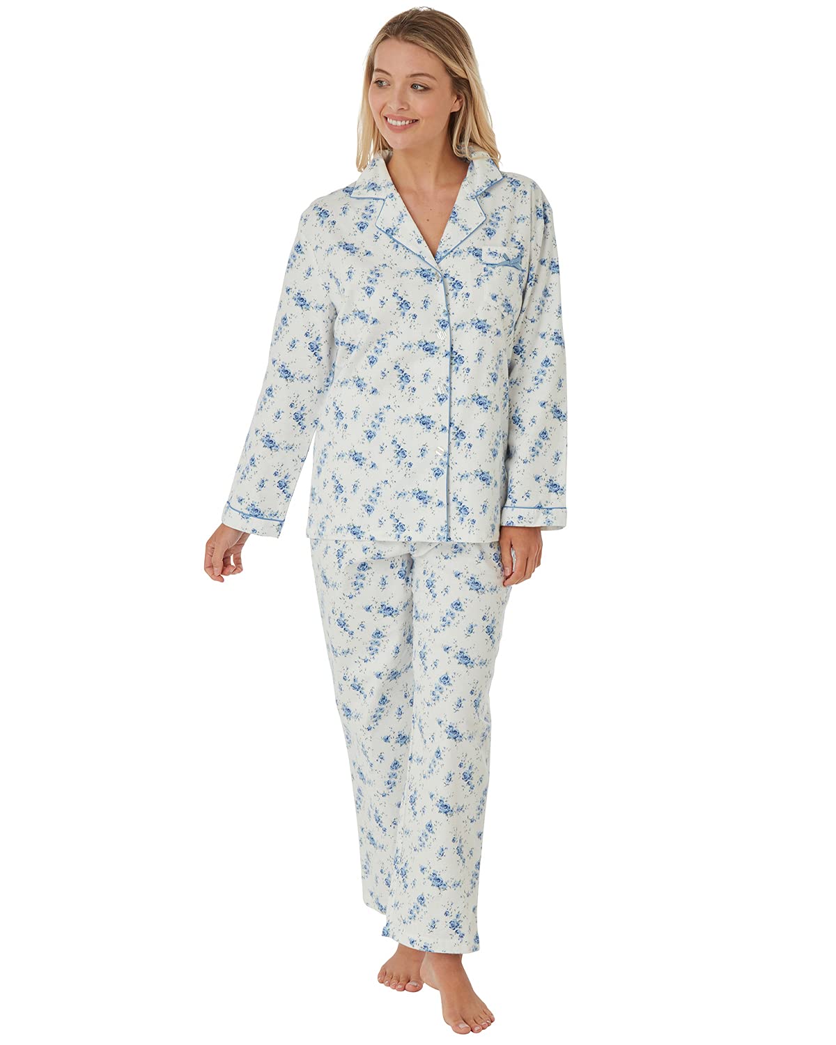 Undercover Ladies Lady Olga Brushed Cotton Pyjamas 3042 Blue 24-26