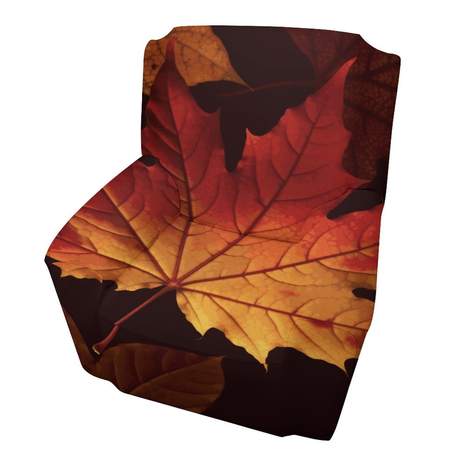 Fodpand Style Fall Autumn Leaves Sofa Cover Soft 1 Seater Sofa Slipcover For Pets Washable,Couch Cover With Elastic Straps Furniture Protector