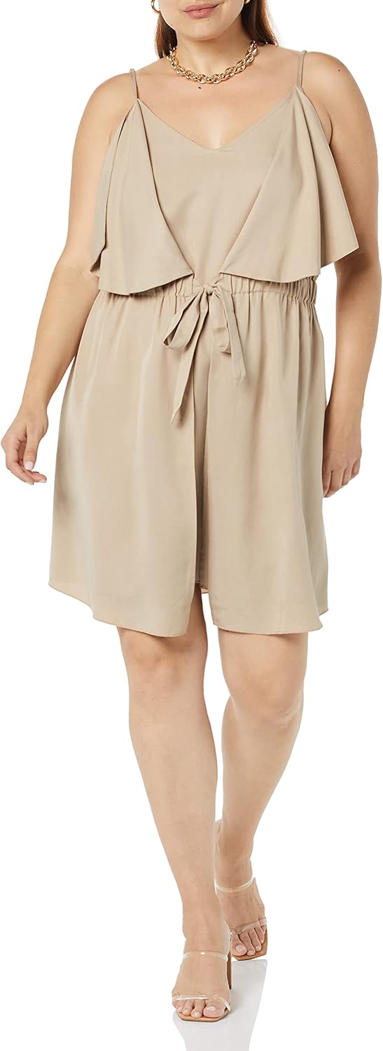 TEREA Women's Elise Double Layer Mini Dress 3X Hummus