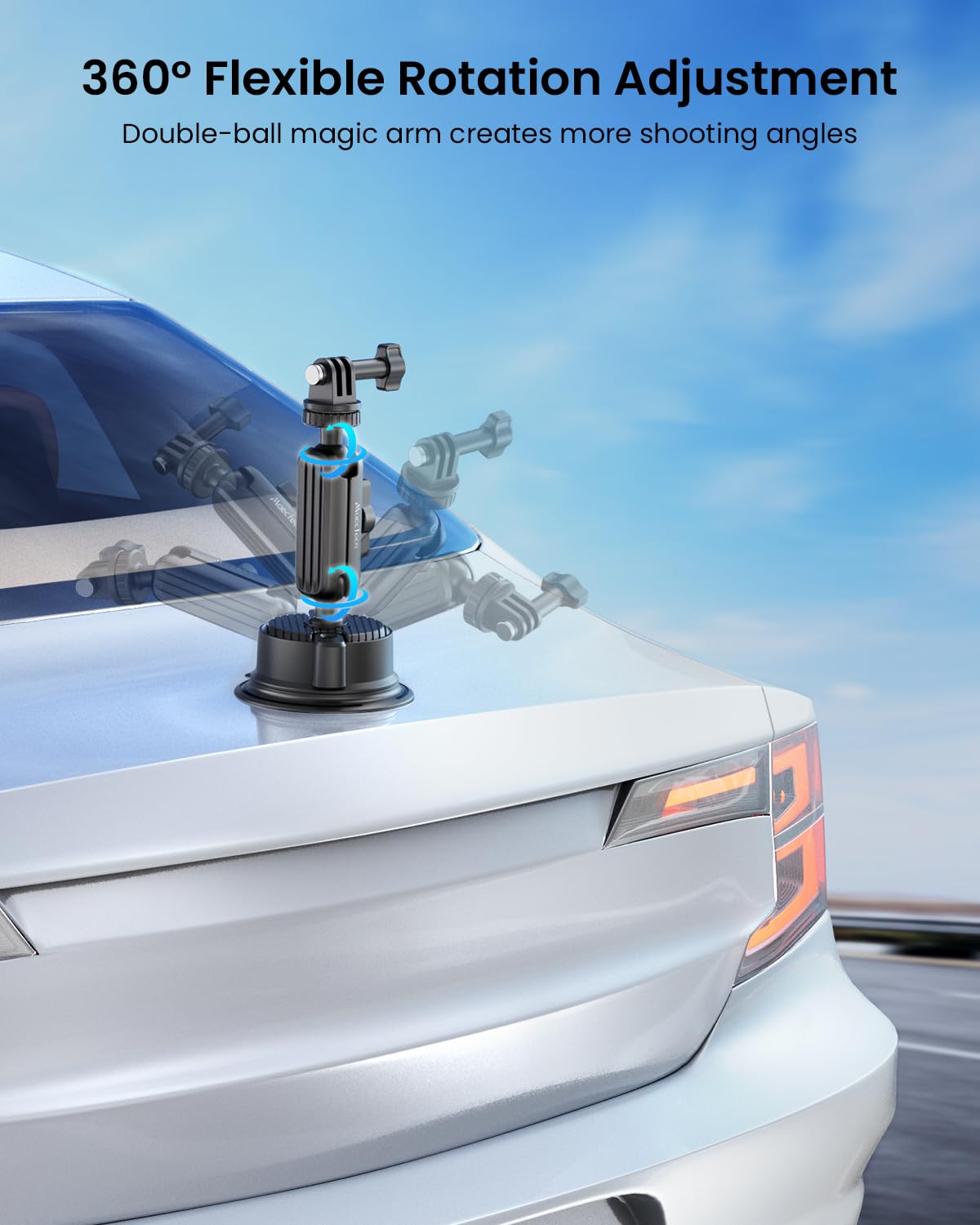 Ventosa Adattiva per Montaggi di Fotocamere in Auto Montaggi per Go Pro in Auto Montaggio per Parabrezza Porta-Telefono Accessori per Insta 360