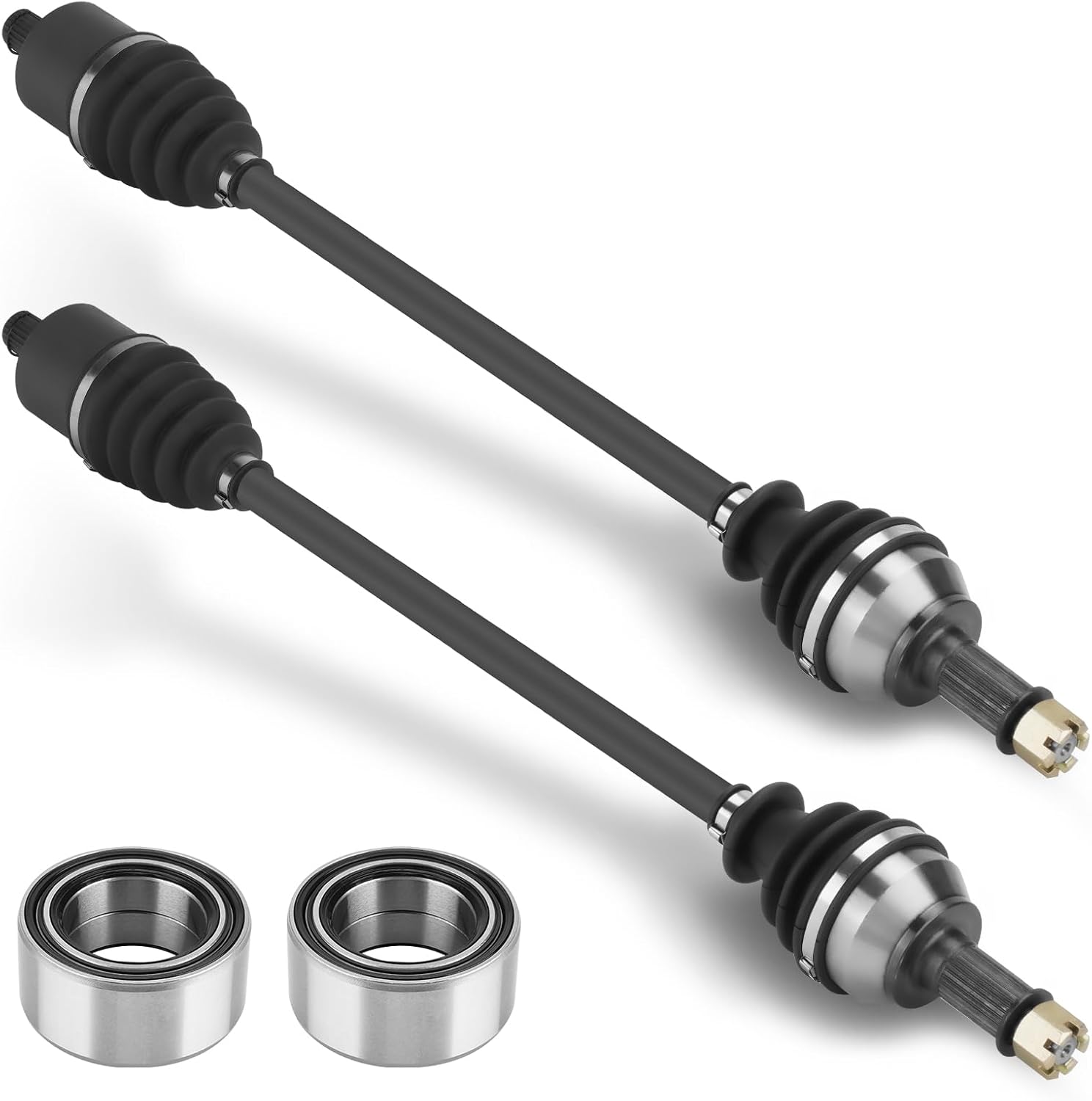 Front CV Axle & Wheel Bearing Combo Kit for Polaris RZR XP 1000/RZR XP 4 1000 2014-2022; 2 pair Front Left/Right Greased 4340 Chromoly Steel CV Axle Drive Shaft with Wheel Bearing Assembly for 1333420 2 * axles & bearings