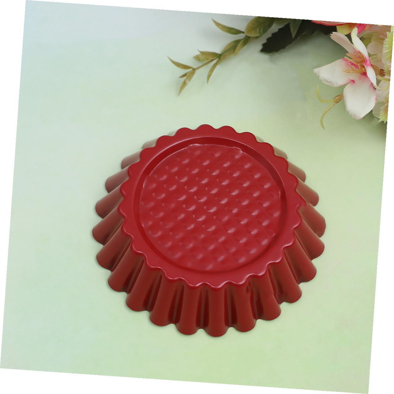 12 pièces Moule à tartelette œuf en acier à haute teneur revêtement antiadhésif moules pâtisserie DIY pour cuisine maison couleur rouge et noir