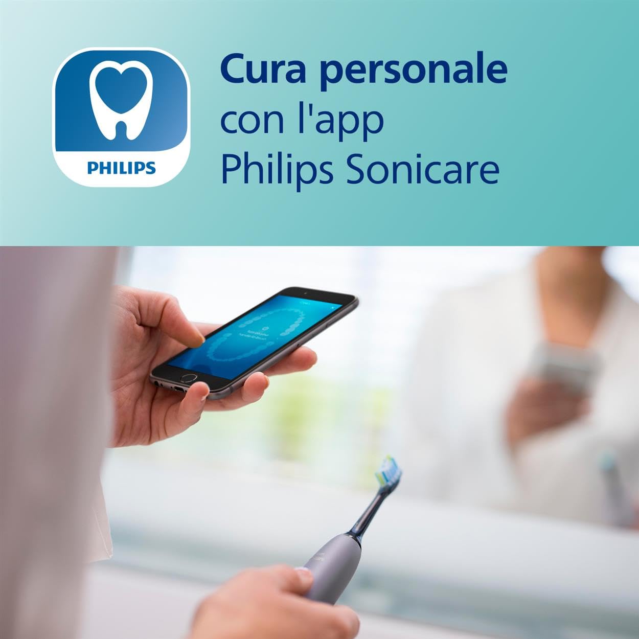 Philips Sonicare DiamondClean Smart 9400 spazzolino elettrico, spazzolino sonico con app, sensore di pressione, rilevamento della testina, grigio, modello HX9917/90