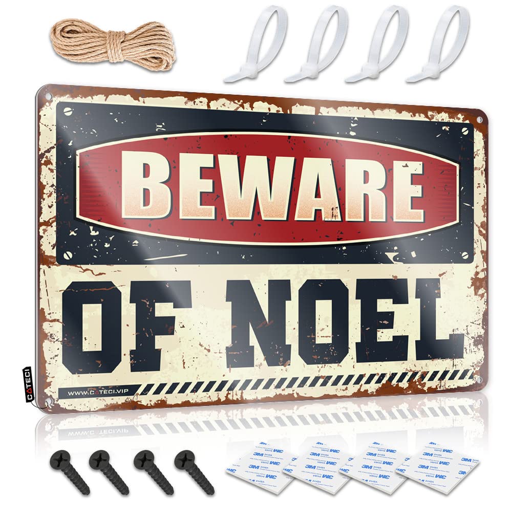 Posters Door Vintage Style | Beware Of Noel Funny Gift For Electrician Home Decor(30X40CM)