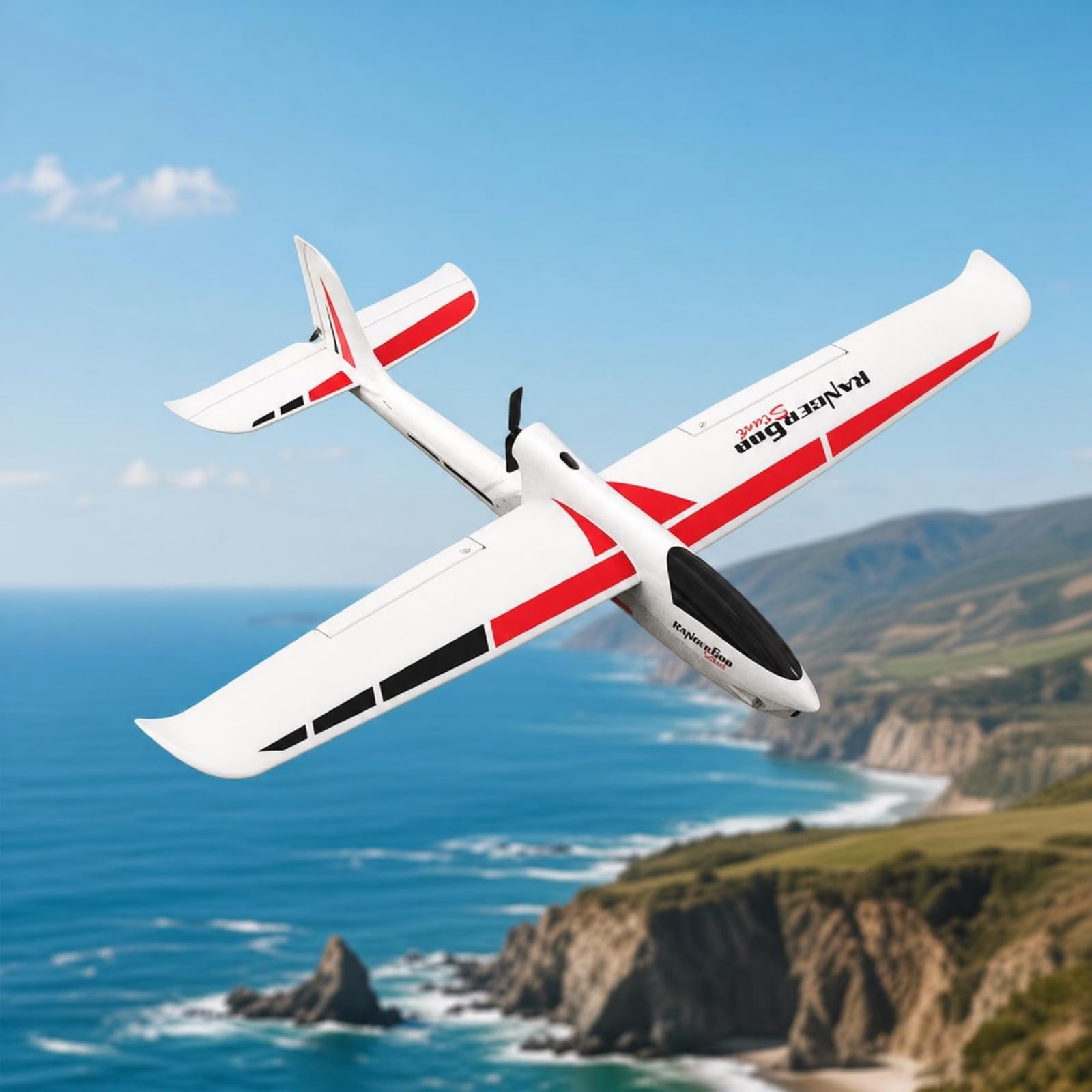 3 velocità Profilo Alare Lunghe Aereo Riocomandato Aeromodello Aereo Rc per Principianti, Bianco