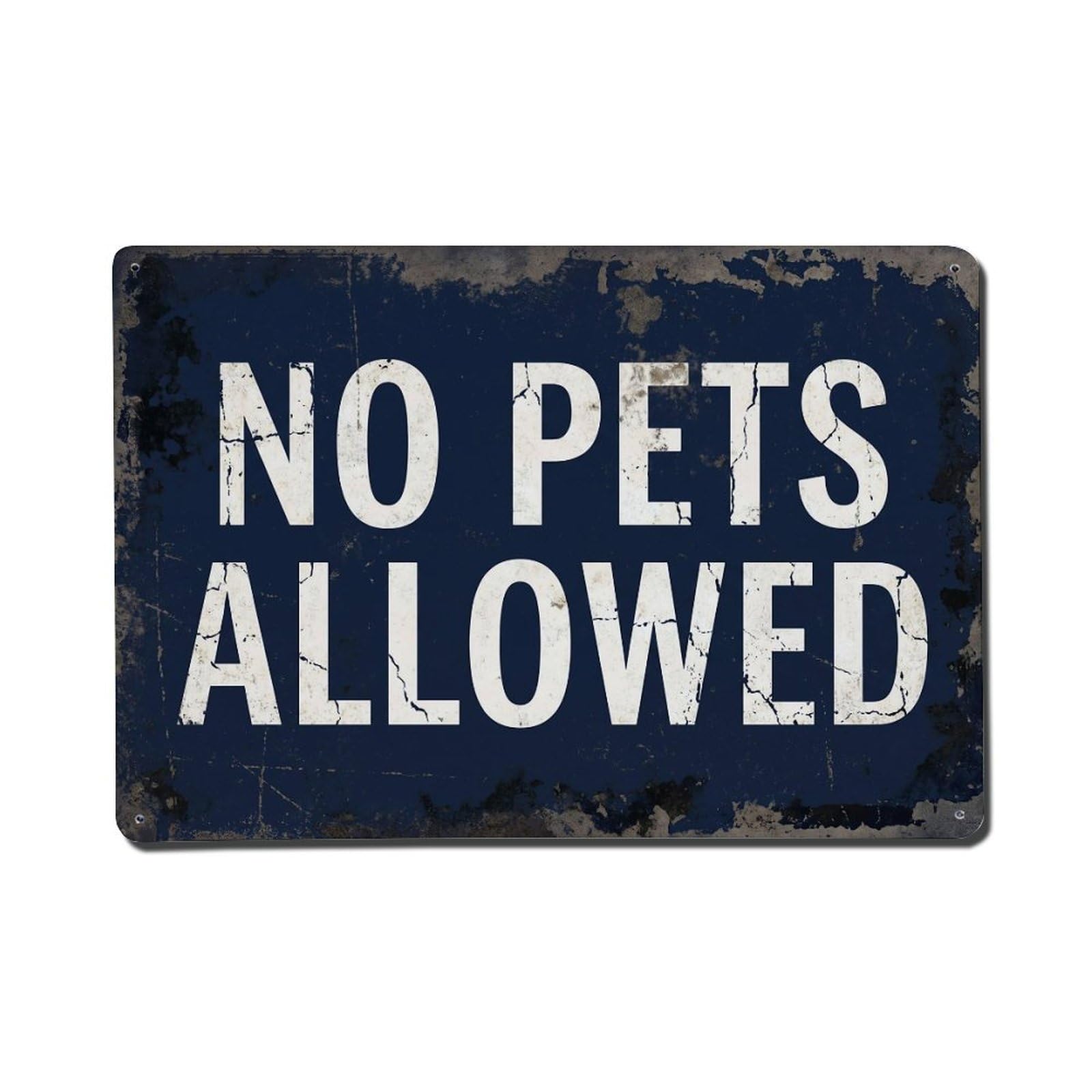 Vintage No Pets Allowed Metal Tin Sign