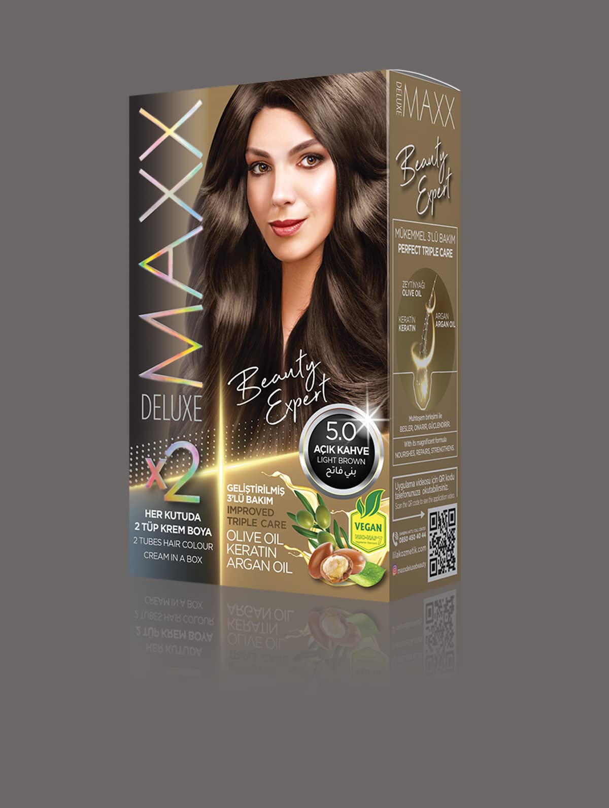 maxx deluxeBeauty Expert 2 tubes in a box (LIGHT BROWN 5.0)