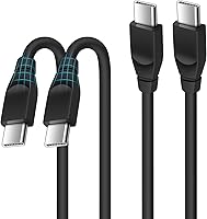 Vista 1 de Cable USB C a USB C, 60 W, 2 unidades tipo C a tipo C, cable de carga rápida de 6 pies C para Samsung Galaxy S25 S24 S23 Ultra S22 A53 A03S A04S A16