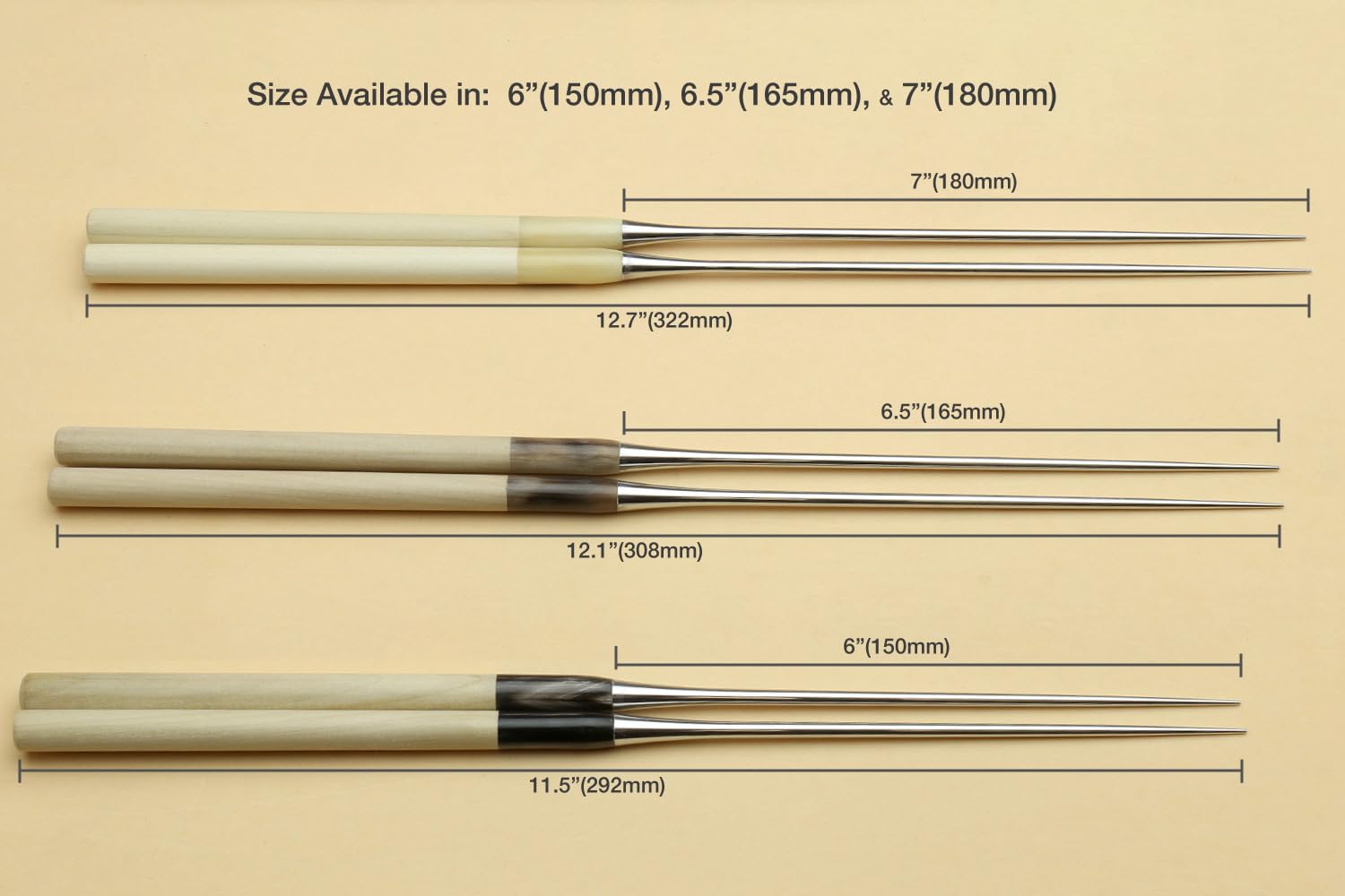 Yoshihiro Moribashi baguettes à Sushi japonais traditionnel Garnissage en plaqué-Pince Chef Magnolia poignée 7 l (180 mm