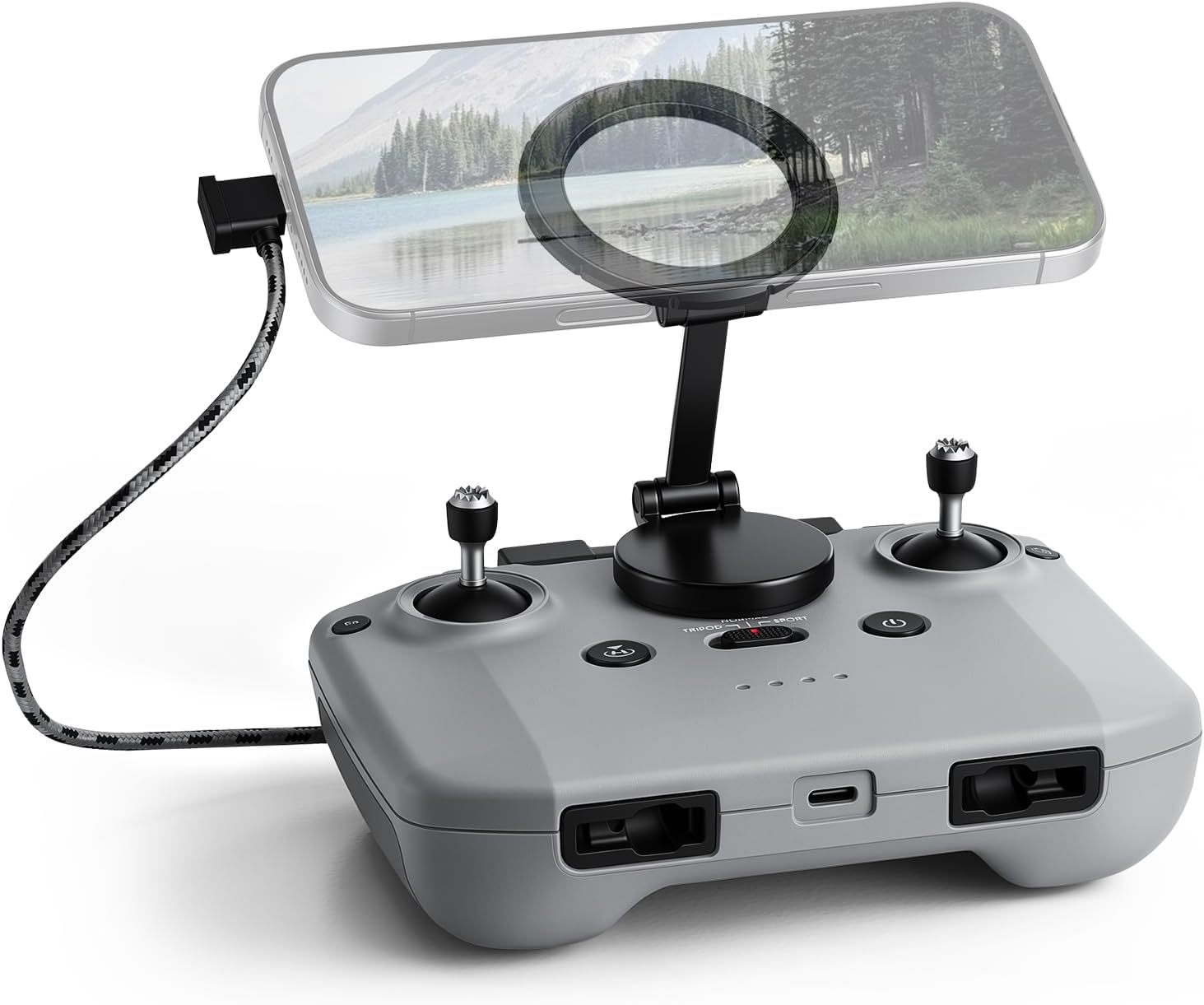 FPVtosky Adjustable Magnetic Phone Stand for DJI RC-N1/N2/N3 Controller, Compatible with DJI Lito 1/ X1/ Neo 2/ Mini 4K/ Flip/Mini 5 Pro/ 4 Pro/Air 3S Drone Remote Accessories