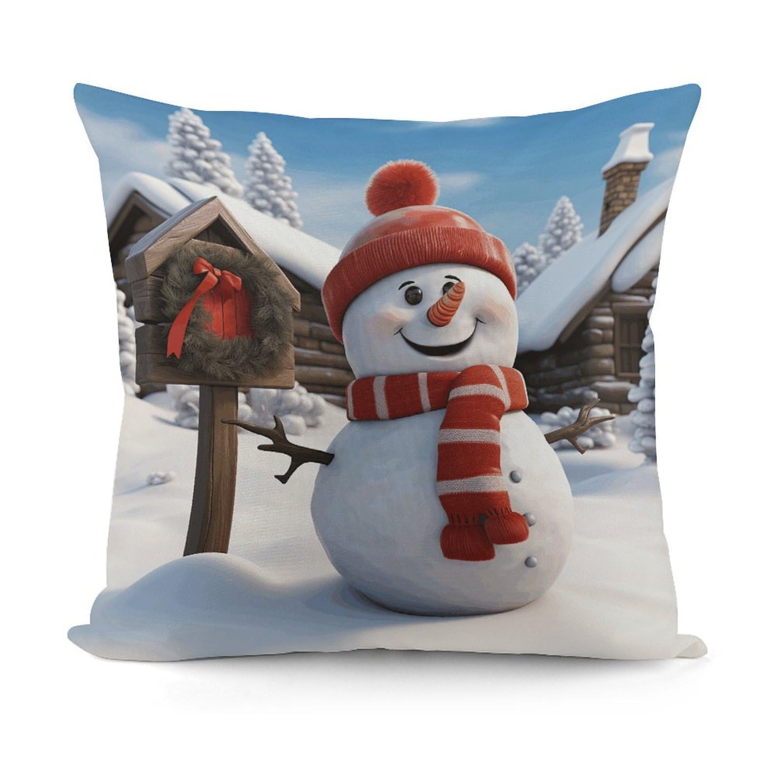 Adfgyerh Style Sign Snowman Decorative Pillow Covers, Throw Pillow Covers Soft For All Seasons, Pillowcases For Couch Living Room Sofa Bedroom 18X18 Inch