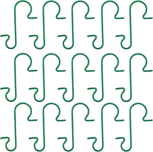 DOITOOL 150 ganchos de adorno de Navidad, ganchos verdes para adornos de árbol de Navidad, ganchos de alambre de metal en forma de S para bolas de
