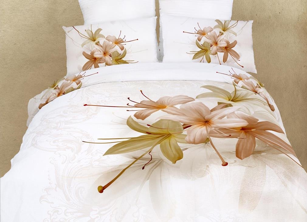 Dolce Mela Home Indoor Decorative Queen Bed Modern Bedding Floral Duvet Cover Set DM417Q