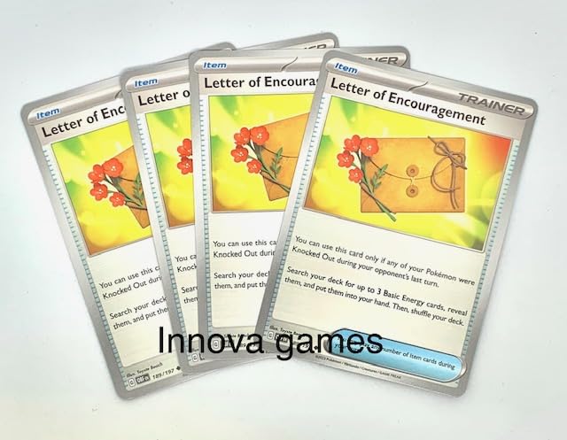 Amazon.com: Letter of Encouragement 189/197 - Obsidian Flames - x4 Pokemon  Trainer Card Playset