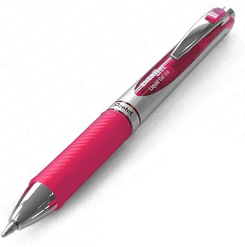 Miniatura 2 de Pentel EnerGel RTX - Bolígrafo retráctil de gel líquido, punta de metal, línea media, tinta rosa, paquete de 3