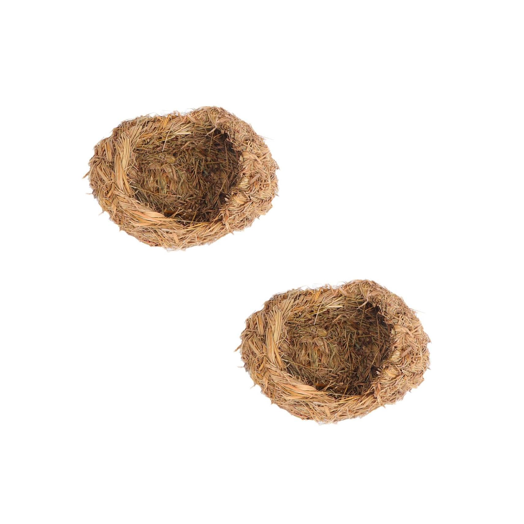 FOMIYES 2 Pezzi Semplice Ed Elegante Nido Intrecciato in Nido Intrecciato Letto Per Gatti Guinea Habitat Casa Letto Per Gatti Giallo Chiaro Robusto