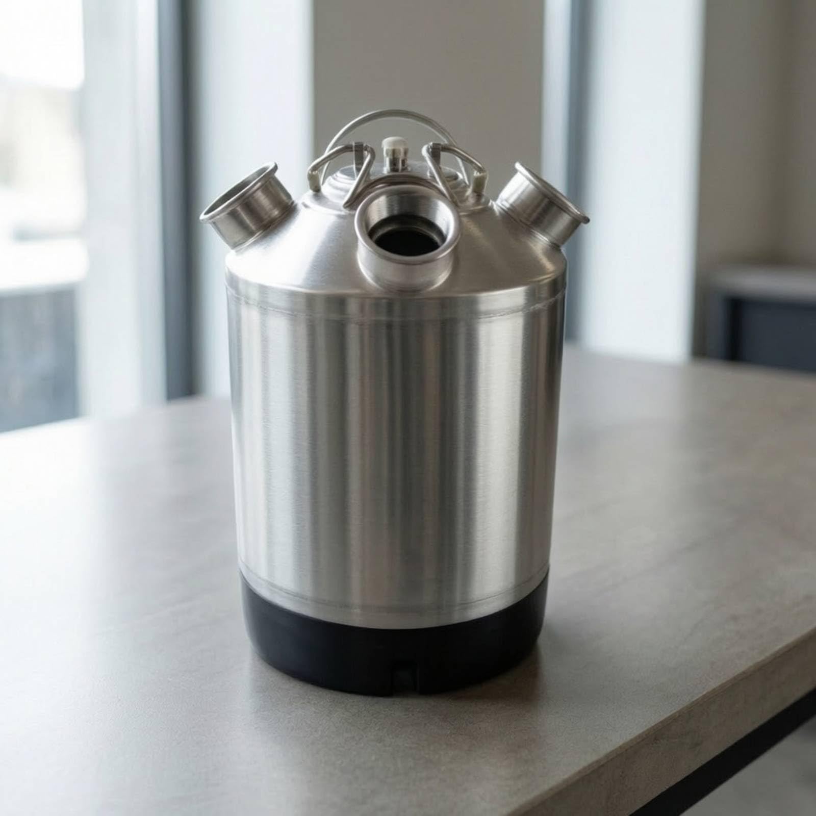 Barril de Cerveza Acero Inoxidable Keg Presurizado Contenedor con Cuerpo Brillante y Conexiones Roscadas Que Aseguran Cierre Asa Resistente Apto, size to 3