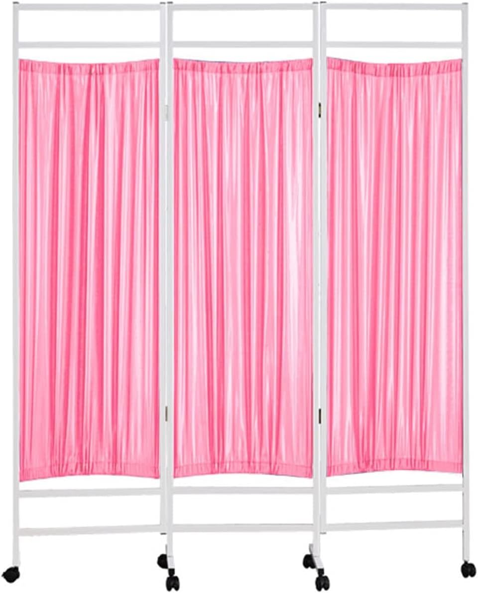 3 Panel Rolling Medical Privacy Screen on Wheels, Room Divider Screens, 180cm High Foldable Room Isolation Temporary Fence for Clinic/Ward/Exam Room, Space Saving,A3