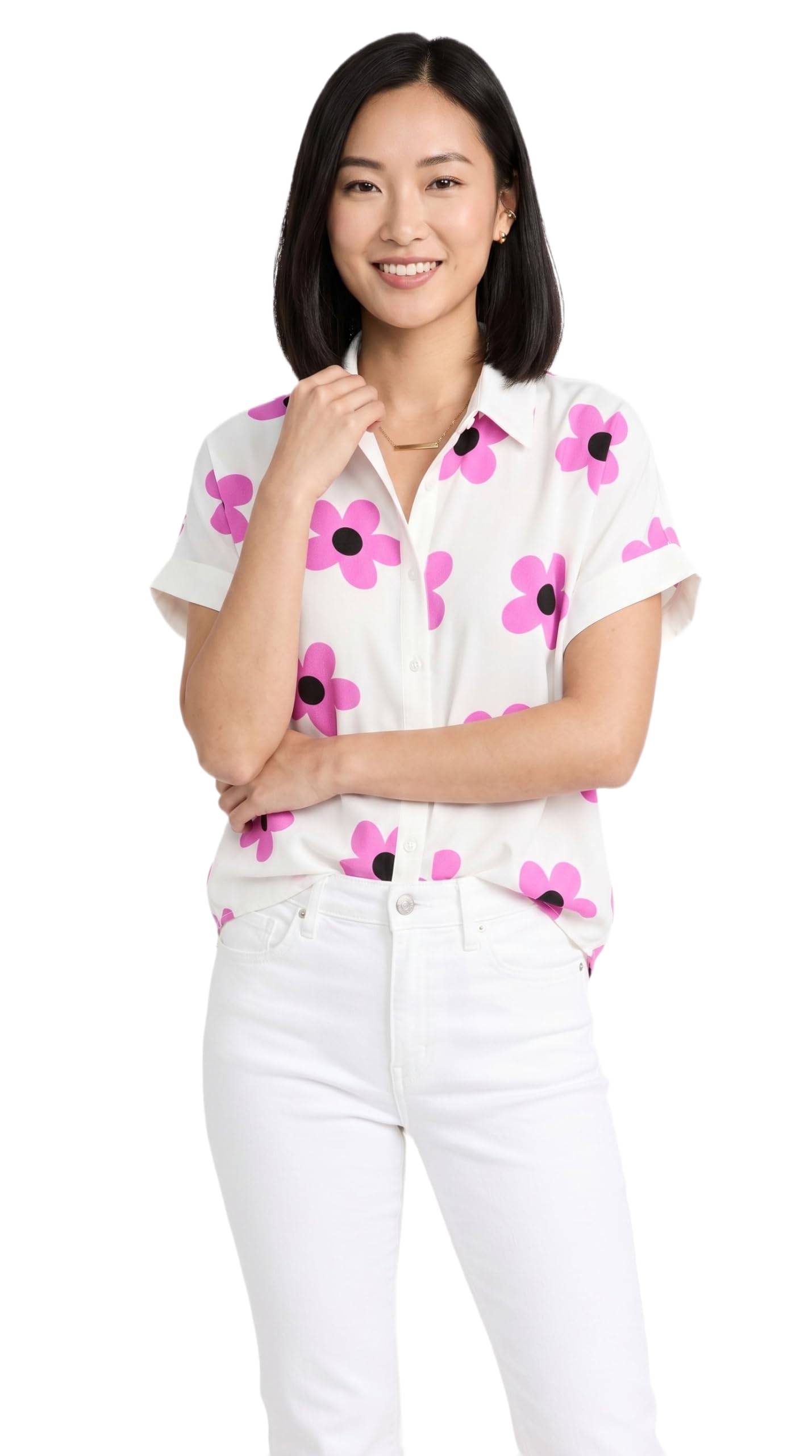 gufrina Women's Rayon Shirt with Half Sleeves Spread Collar Neck Floral Printed Relaxed Fit Button Down and Standard Length-picture-51