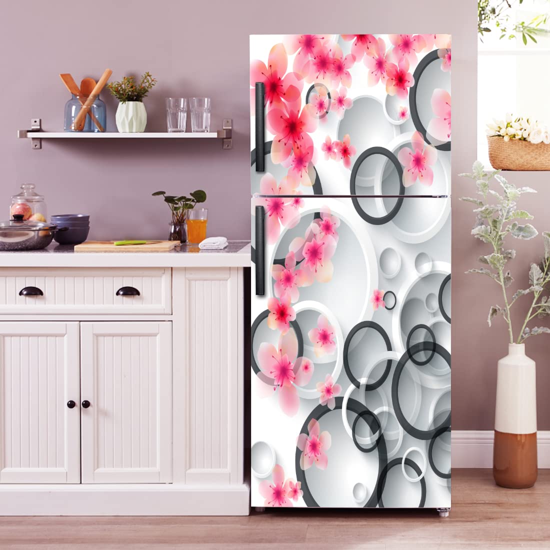 Guru1ders Fridge Sticker for Home Decoration 3D Fridge Stickers Double Door Full & Single Door Size (60x160) Cm Self Adhesive Refrigerator Stickers | Wallpaper for Fridge Doors (SeaRings) (B0D9K6FVT2) Amazon Price History, Amazon Price Tracker