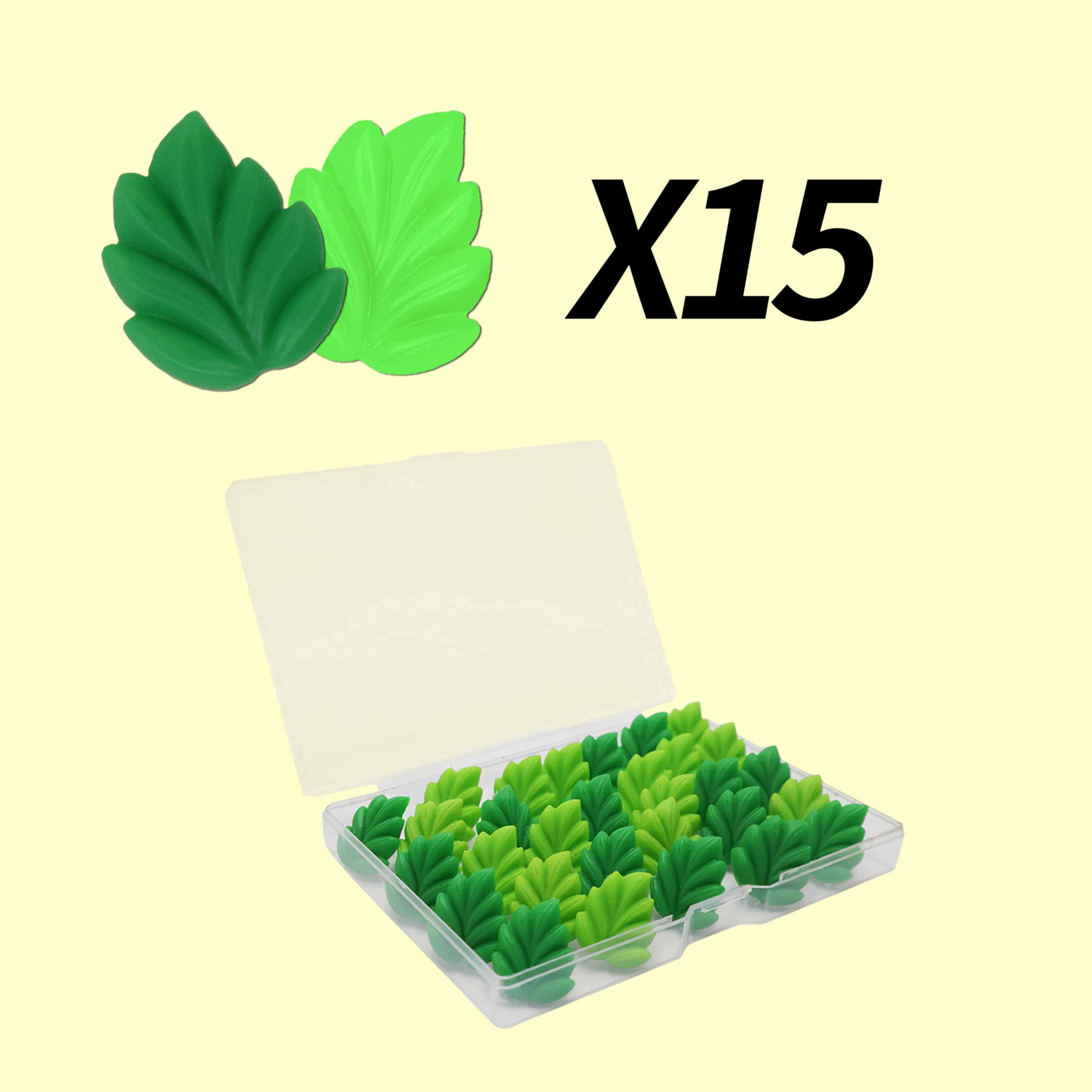 50 Pcs Leaf Push Pins Decorative Thumb Tacks in Green Cute Office Decor for Cork Board Bulletin Board, Photos Wall Maps and Other Offices Schools Supplies Christmas Decoration: Leaf, 30 Pcs