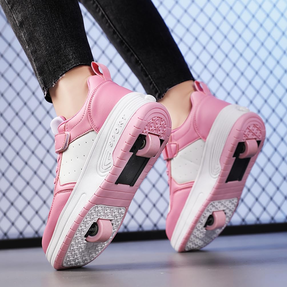 Dziewczęce buty na kółkach dla chłopców buty do deskorolki dla dzieci 2 w 1 wielofunkcyjne buty na rolkach buty na rolkach buty damskie, Rolka S33, 40 EU