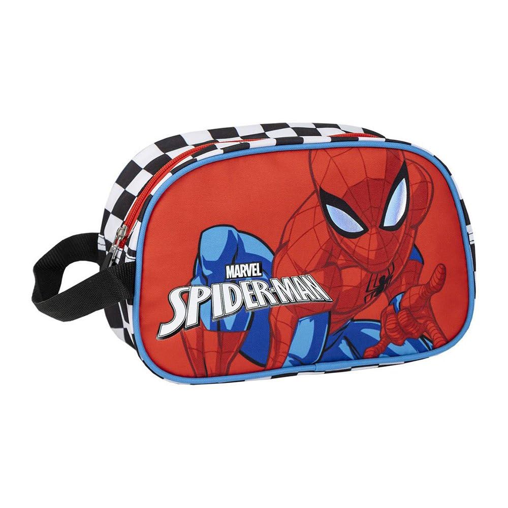 CERDÁ LIFE'S LITTLE MOMENTS Neceser de Viaje de Spiderman - Color Fucsia - 16 x 10 x 26 cm - Cierre de Cremallera - Neceser Versátil y Duradero - Producto Original Diseñado en España