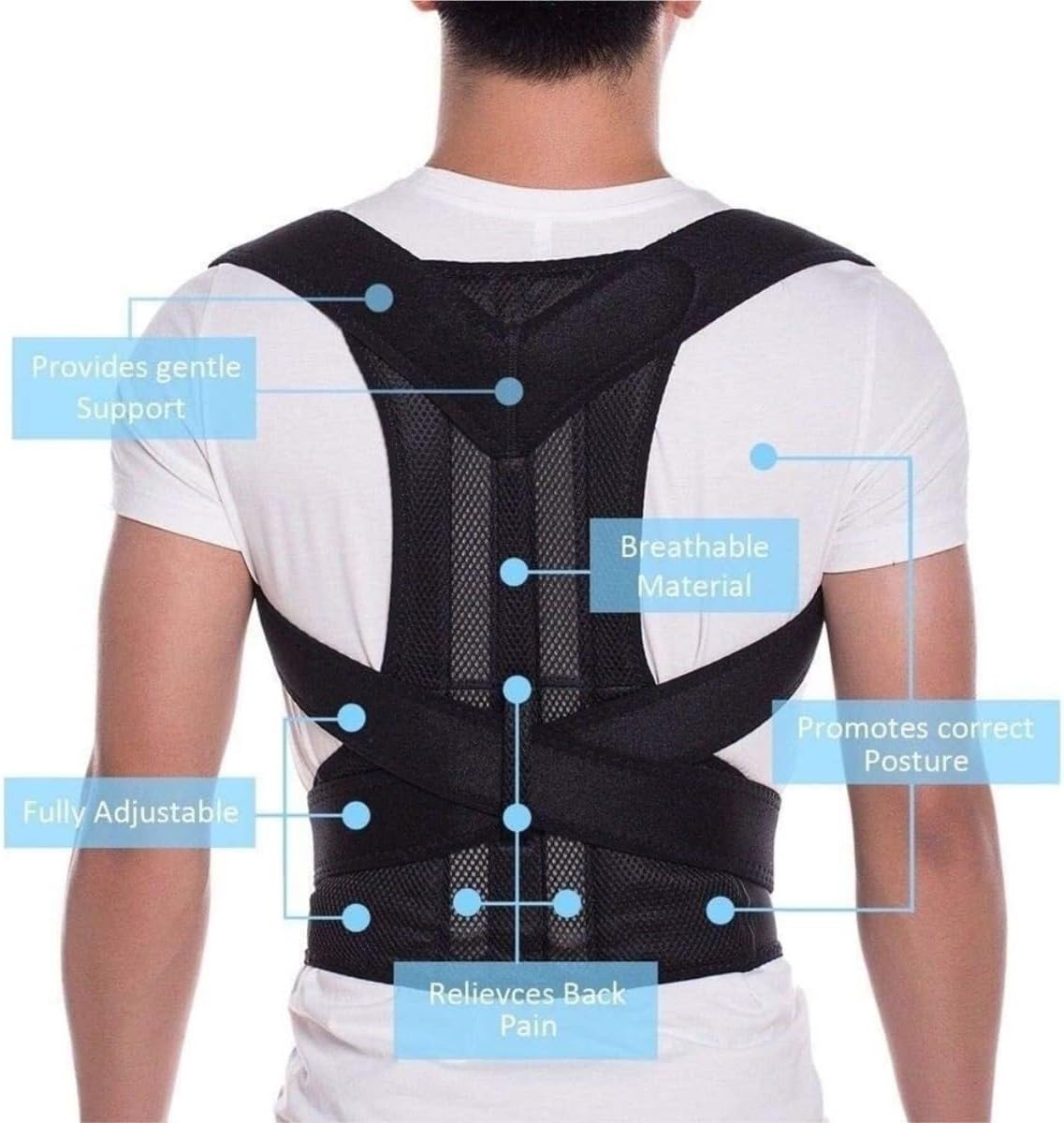 Back Support Back Support Posture Corrector Full Back Support Belt Brace Trainer Shoulder Support Belt