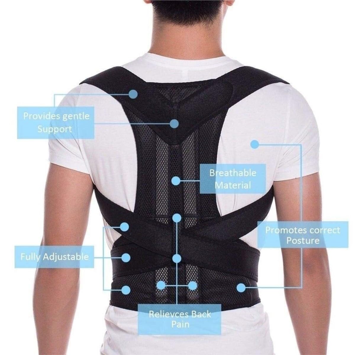 MMRTDJDR Fitness Vita Trimmer Correttore di Supporto per la Schiena Cintura di Supporto per la Schiena Completa Tutore per Allenatore Spalla Cincher per Il Controllo della Pancia