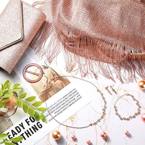 Tiamon 5 Pcs Rhinestone Jewelry Sets Shawls and Wraps Formal Clutch Purses for Women Evening Dresses Bridal Weddings3