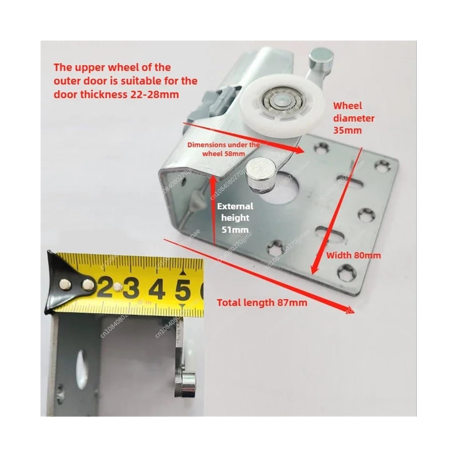 Accesorios for puertas exteriores: ruedas, riel for colgar ropa en armarios, polea deslizante(22-28mm)