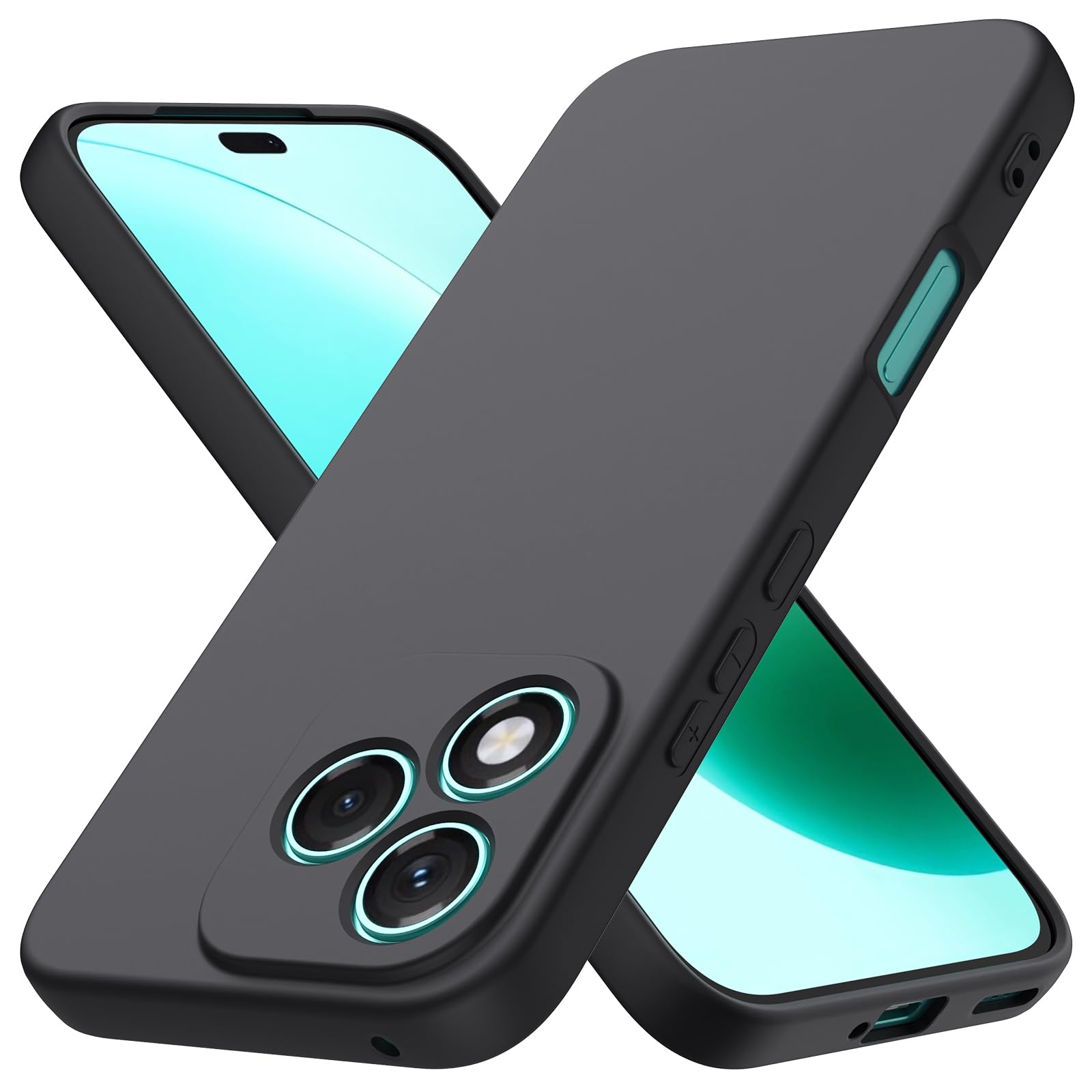 Byvuwiay Cover per Honor 400 Lite, Morbida Silicone Liquida TPU Protettivo Ultra Slim Custodia Antiurto, Custodia Compatibile con Honor 400 Lite - Nero