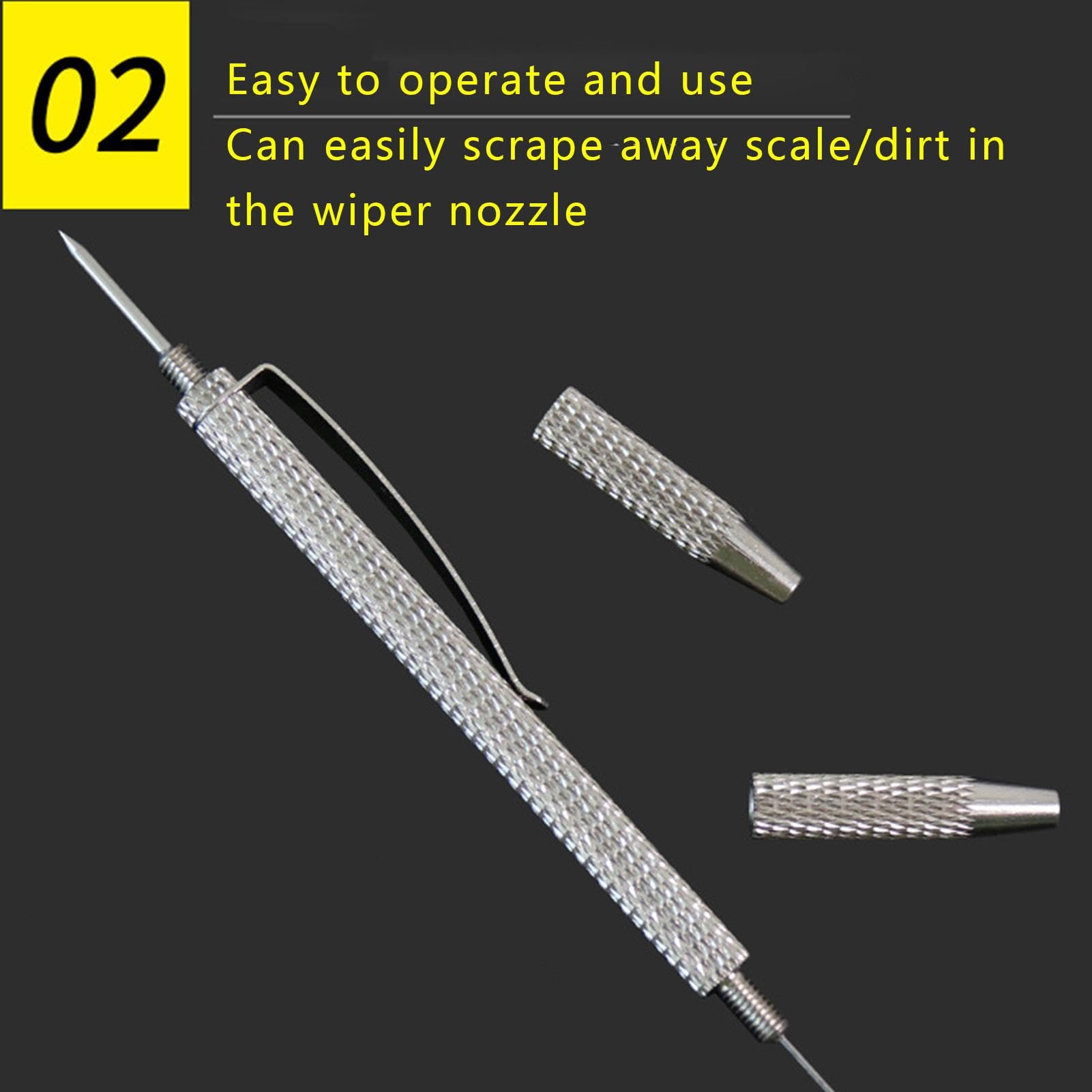 Utensile manuale per ugello parabrezza – Strumento 2 in 1 per la regolazione 'ugello del tergicristallo – Ugelli di ricambio per tergicristalli per la rimozione del blocco