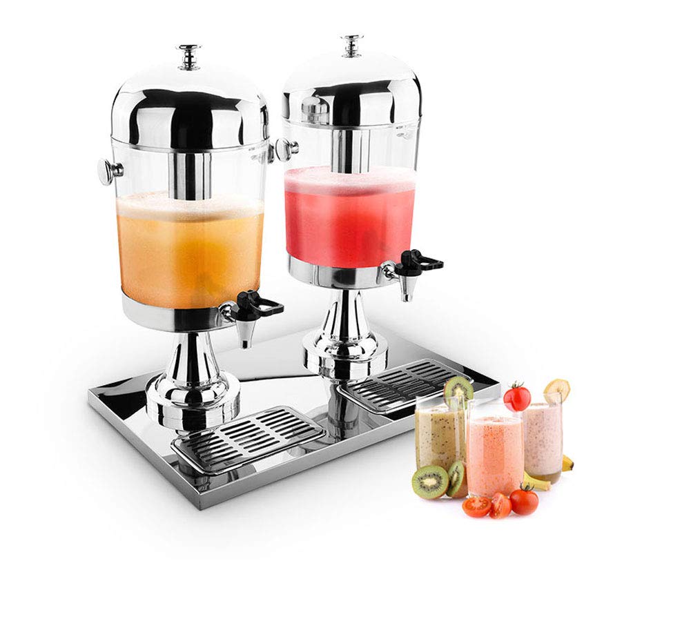 Dispensador de bebidas, dispensador de bebidas resistente para zumos fríos, bebidas comerciales, acero inoxidable, desayuno, bufé, bares, hoteles