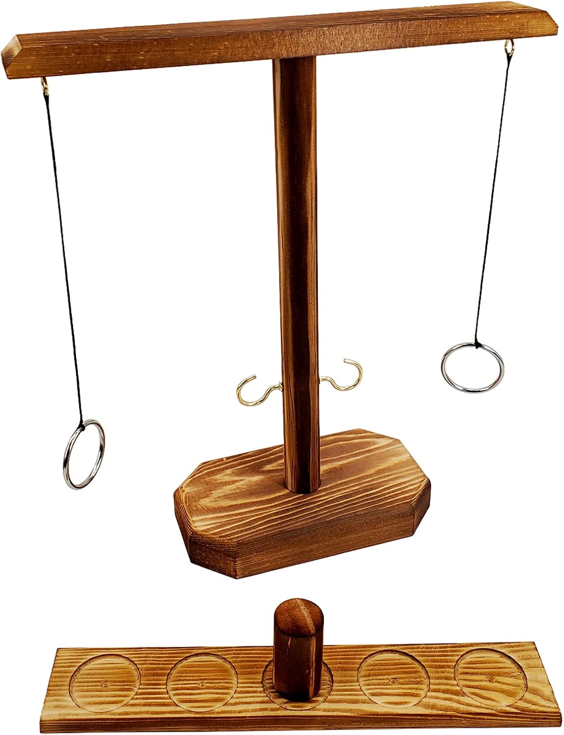 Hooks and Ring Toss Game with 5 Shot Ladders Bundle, Wider & Longer